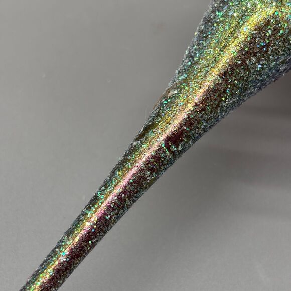 Shatterproof Finial Christmas Ornaments Glitter Iridescent Plastic Icicle 12" - Picture 10 of 10